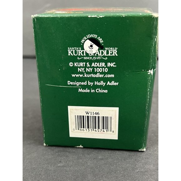 Vtg Kurt Adler Jingle‎ Bell Mouse Ornament with Heart Ceramic Anthropomorphic - Picture 7 of 7